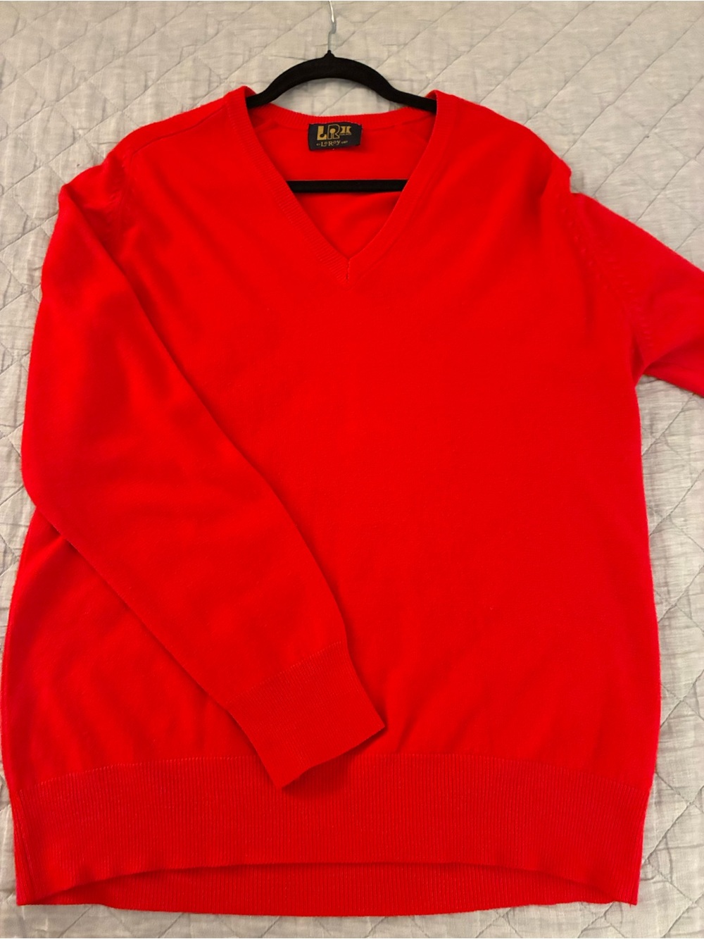 Vintage Red V Neck Mens/ Unisex sweater L-XL
